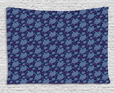 Cartoon Turtle Tapestry Wall Hanging Art Bedroom Dorm Room Decor 2 Sizes
