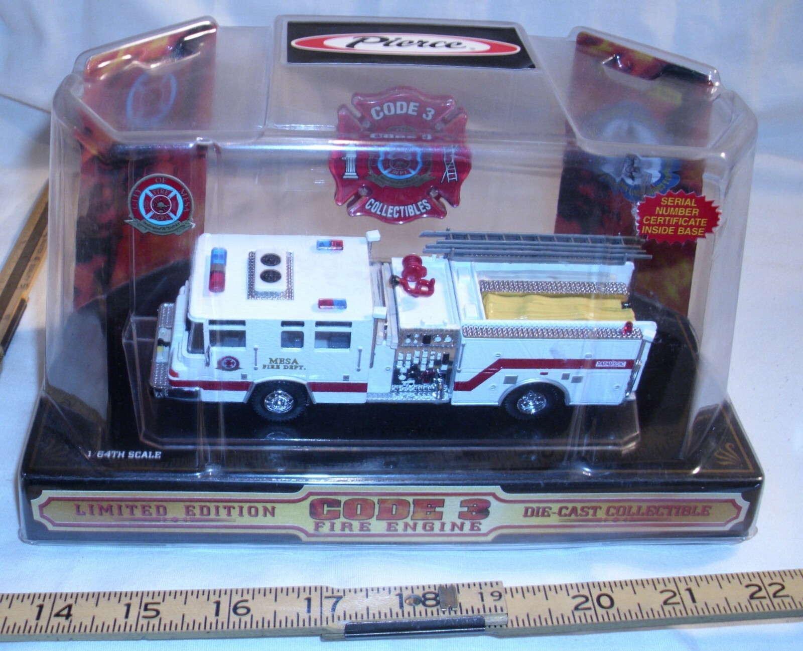 CODE 3 MESA FIRE DEPT. WHITE PIERCE PUMPER FIRE TRUCK