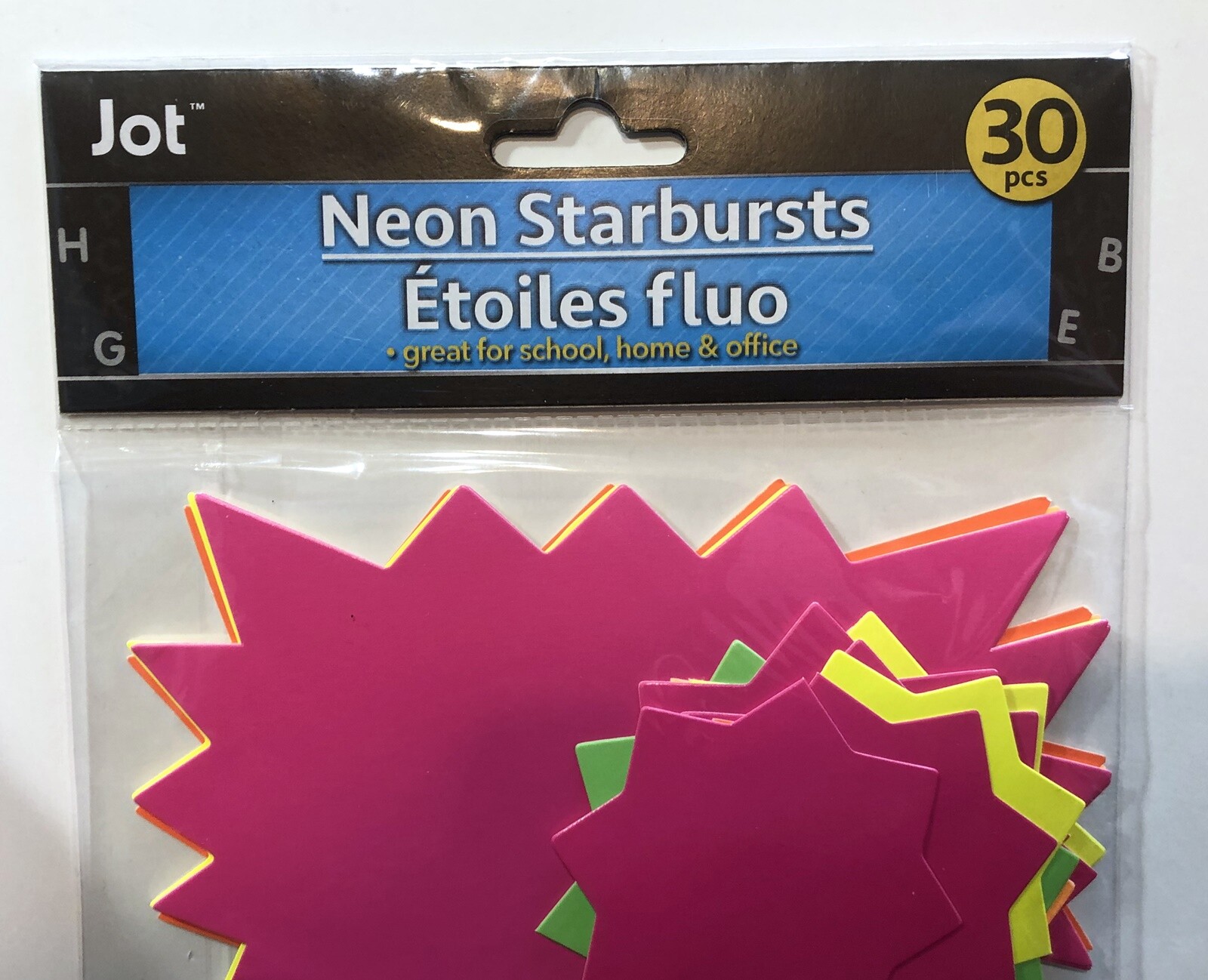 Neon Starbursts 30 Count for Yard Sales School Projects Crafts NEW