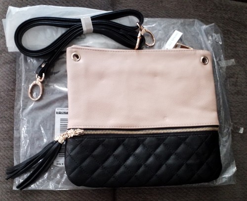 Women's Black & Beige Call It Spring Shoulder Purse Quilted Accent