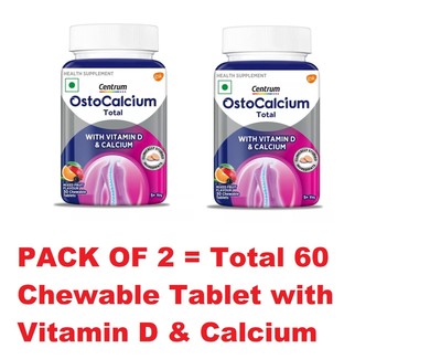 Ostocalcium Total Chewable Tablets Vitamin D Calcium Pack of 2 Mixed Fruit Flavo