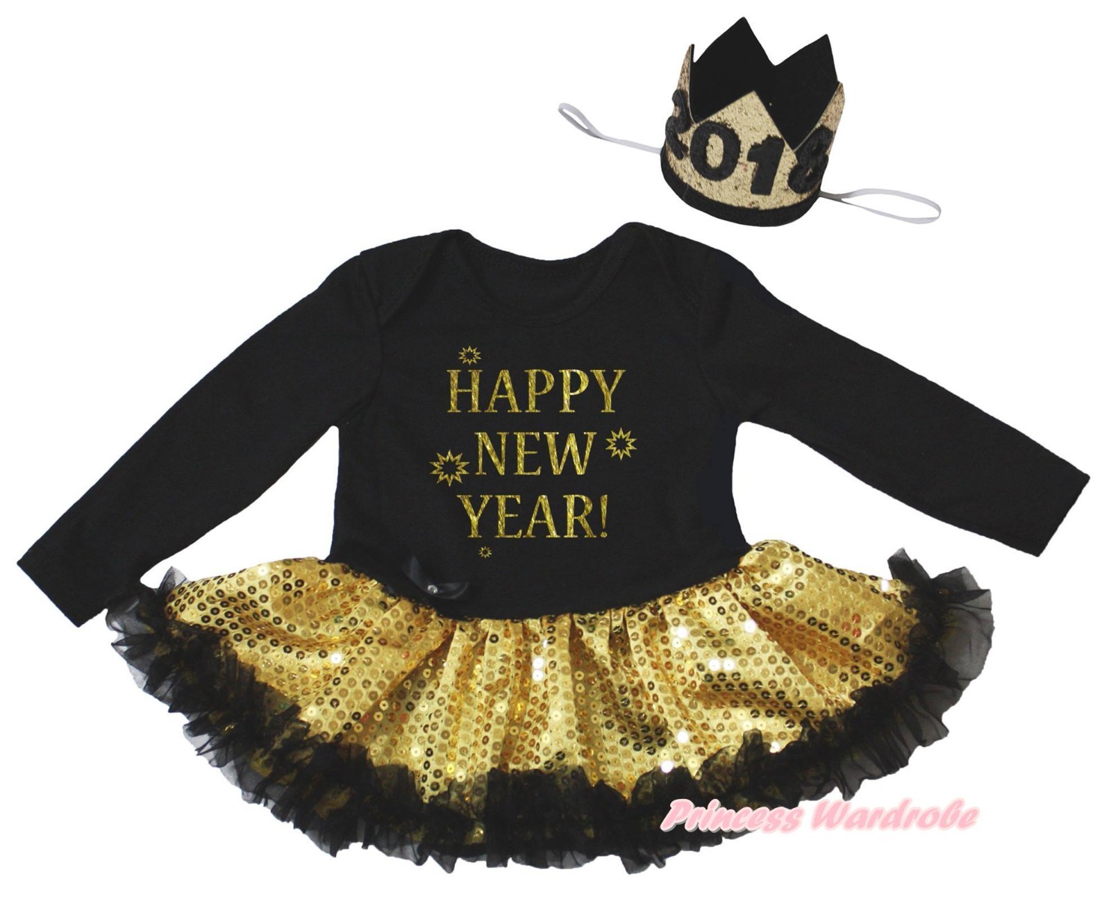 gold sequin baby dress