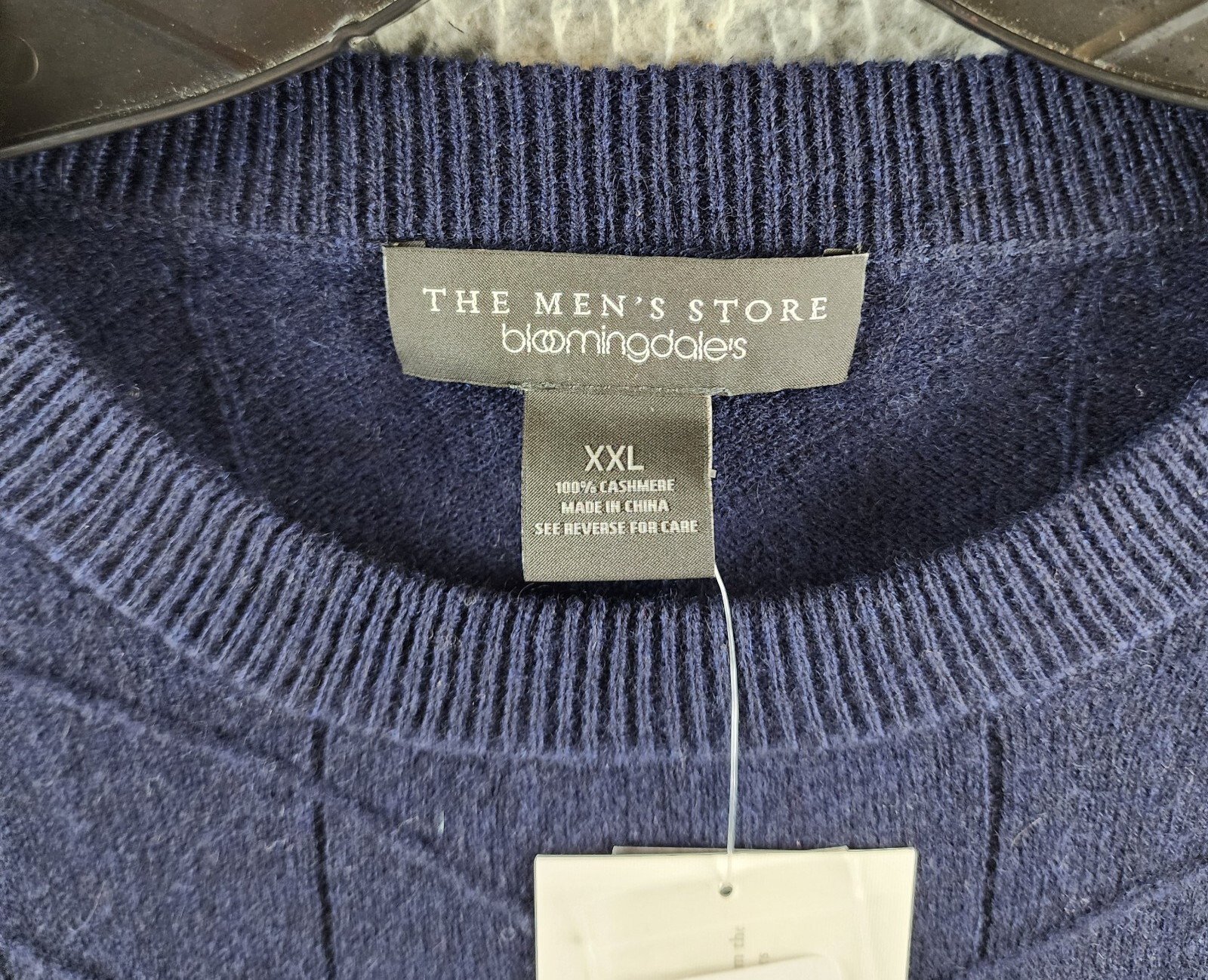 The Men's Store at Bloomingdale's Novelty Stitch Sweater Men's XXL Navy Blue L/S - Picture 7 of 12