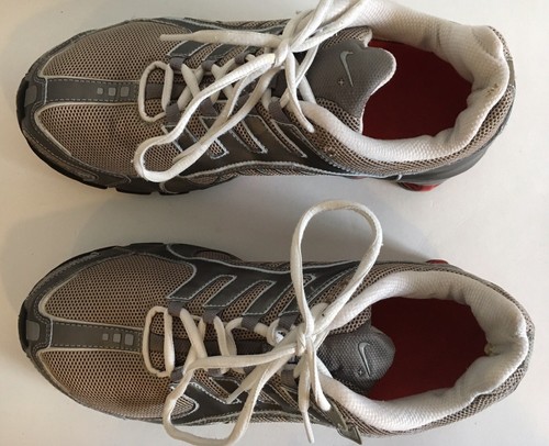 Nike Womens Shox Gray & Red Sz 10 Athletic Shoe 313809-081