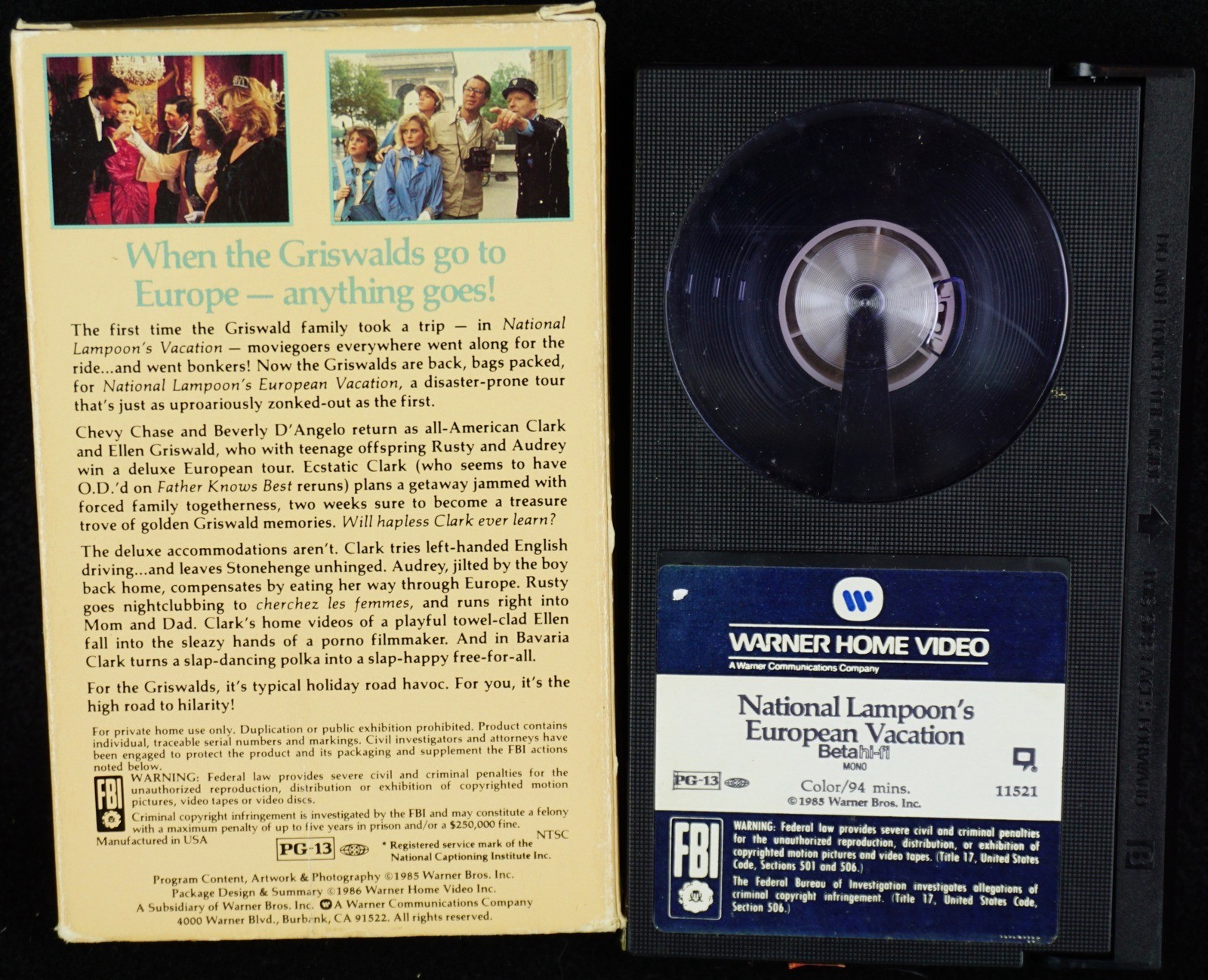 NATIONAL LAMPOONS EUROPEAN VACATION MOVIE TAPE BETA BETAMAX