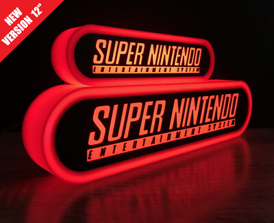 12'' Super Nintendo 3d Printed Led Sign