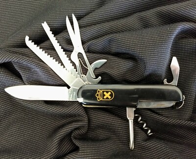 Black Swiss Scout Camping Knife Pocket Multi Tool - Free Same Day Shipping!
