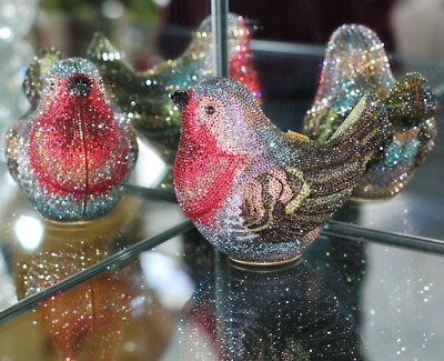 JUDITH LEIBER SWAROVSKI CRYSTAL BIRD FINCH MULTI MINAUDIERE