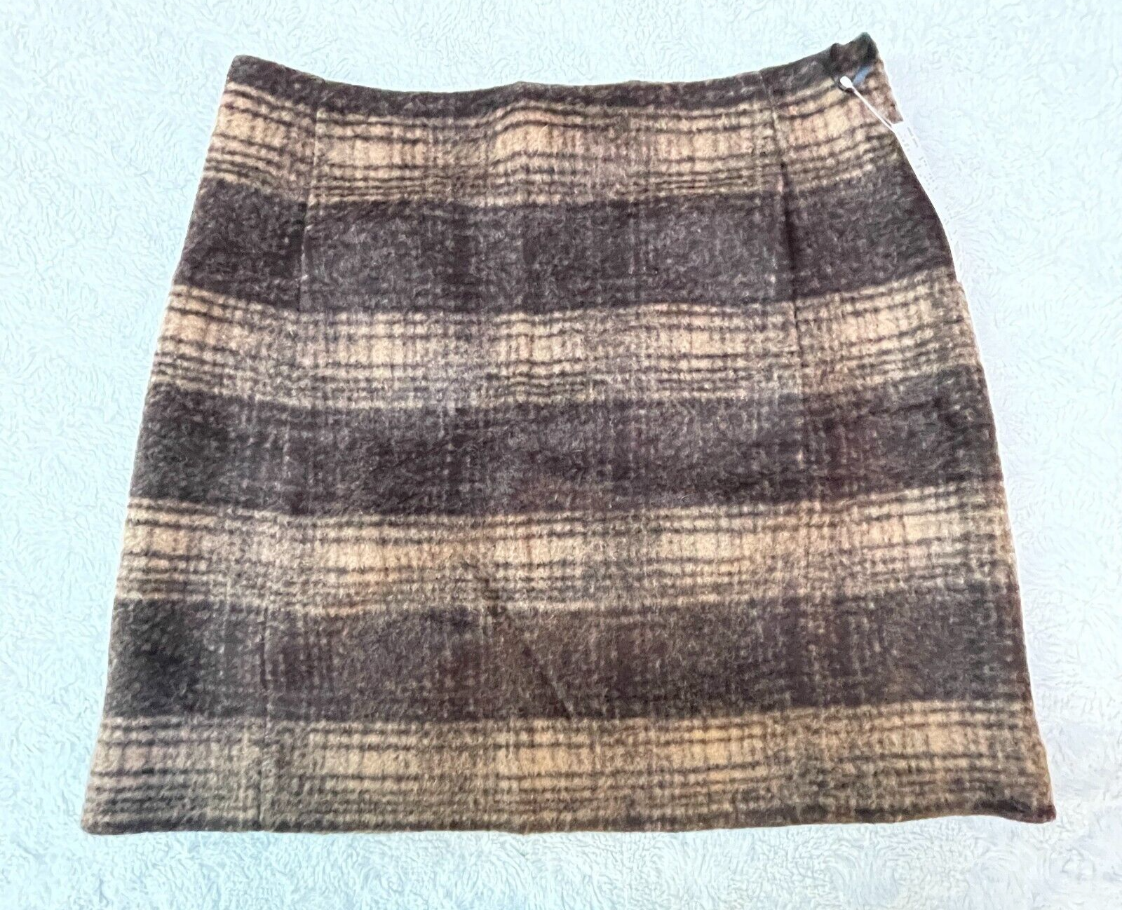 ★ GLOWNY★ G STRAIGHT WOOL MINI SKIRT BROWN GC24WTSK005BR Uniqlo Womens Wool Blend Plaid Mini Skirt Large Dark Brown