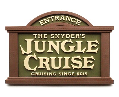 Jungle Cruise Entrance 3D Printed Sign Plaque Custom Personalized Skipper Decor