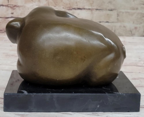 Happy Round Pig Bronze Metal Statue Sculpture Figure Original Art Farm Decor