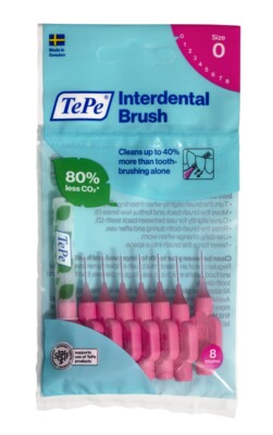 Tooth Picks Tepe Interdental Brushes PINK Size 0  x 6 Packs