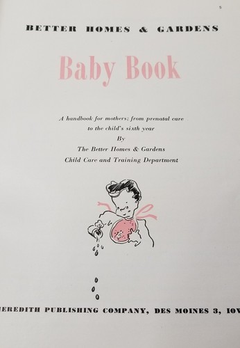 Baby Book BETTER HOMES AND GARDENS 1946 GUIDE AND JOURNAL BIRTH-6YRS