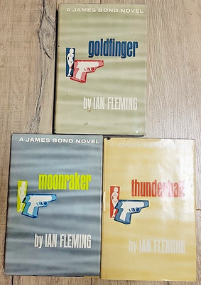 Goldfinger Moonraker Thunderball Ian Fleming James Bond Novel Book Club Edition