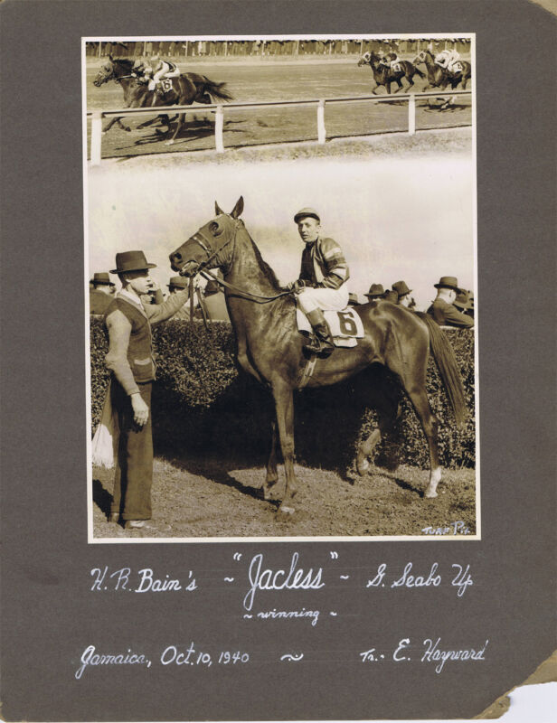 Turf Pix NY Sepia Horse Racing Vintage Original Photograph Jacless