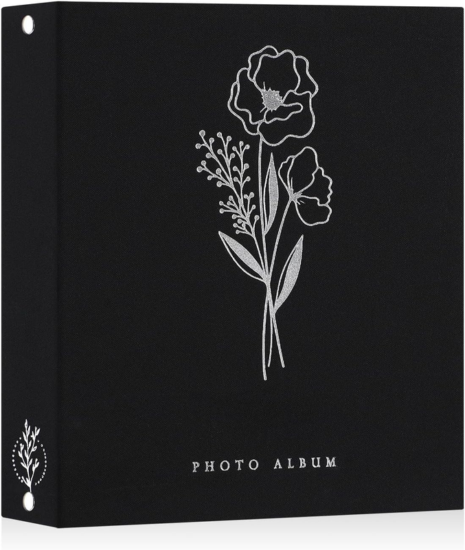 Photo Album Scrapbook 8X10, Linen Hard Cover Archival Acid Free Top Load Pocket