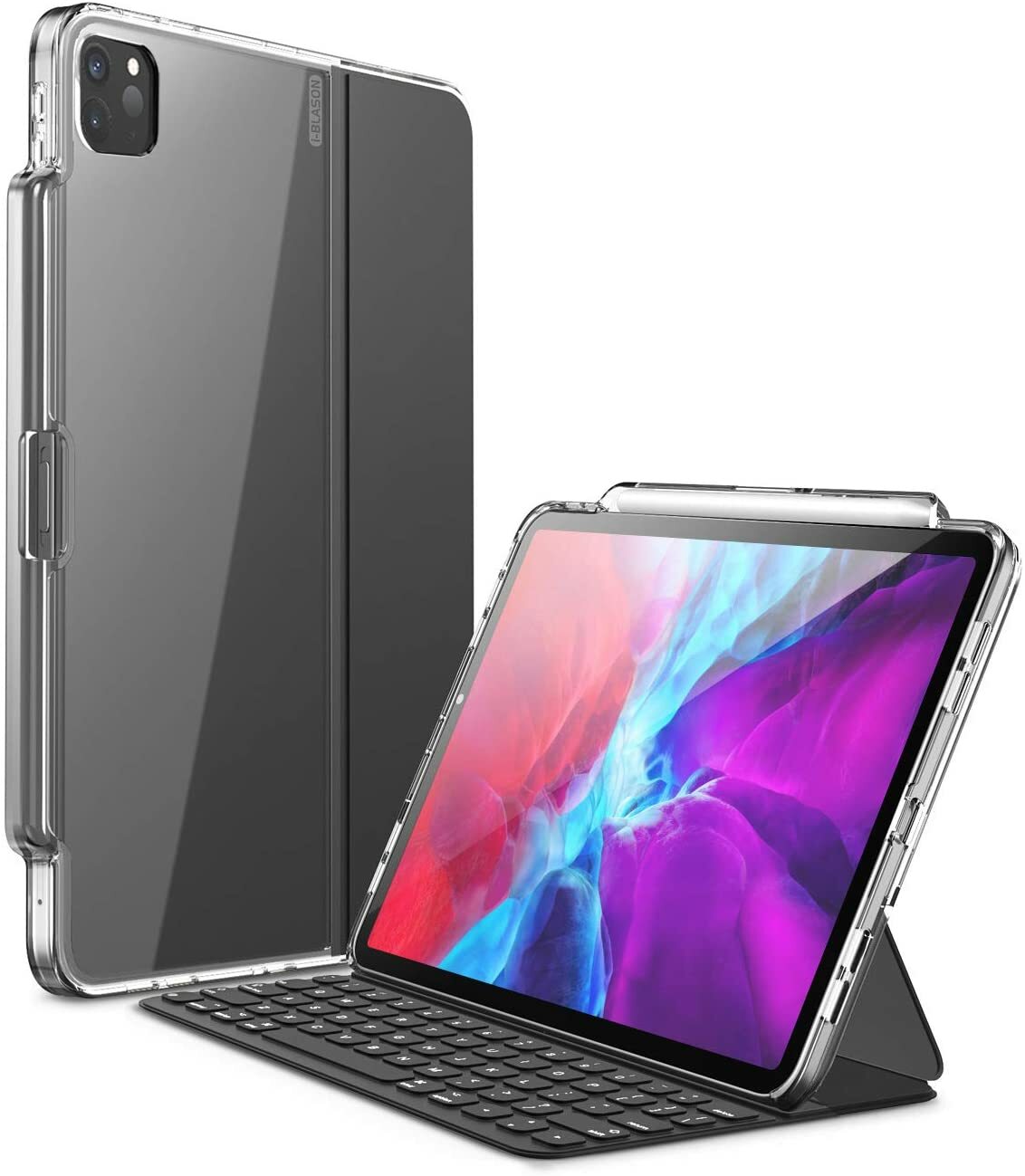 For iPad Pro 11 inch (3rd Generation) 2021, i-Blason Clear Case Pen Holder Cover