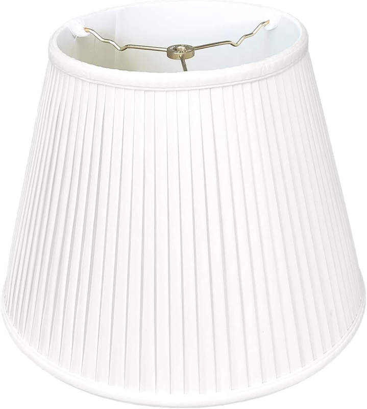 Deep Empire Side Pleated Basic Lamp Shade, BS-729-12WH, 7.5 X 12 X 9.5 (Spider), White
