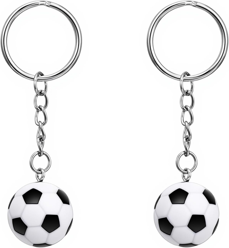 4 Stück Fußball Schlüsselanhänger Jungen Fussball Schlüsselanhänger Football Keyring Bag Charm Fussball Geschenke Jungen