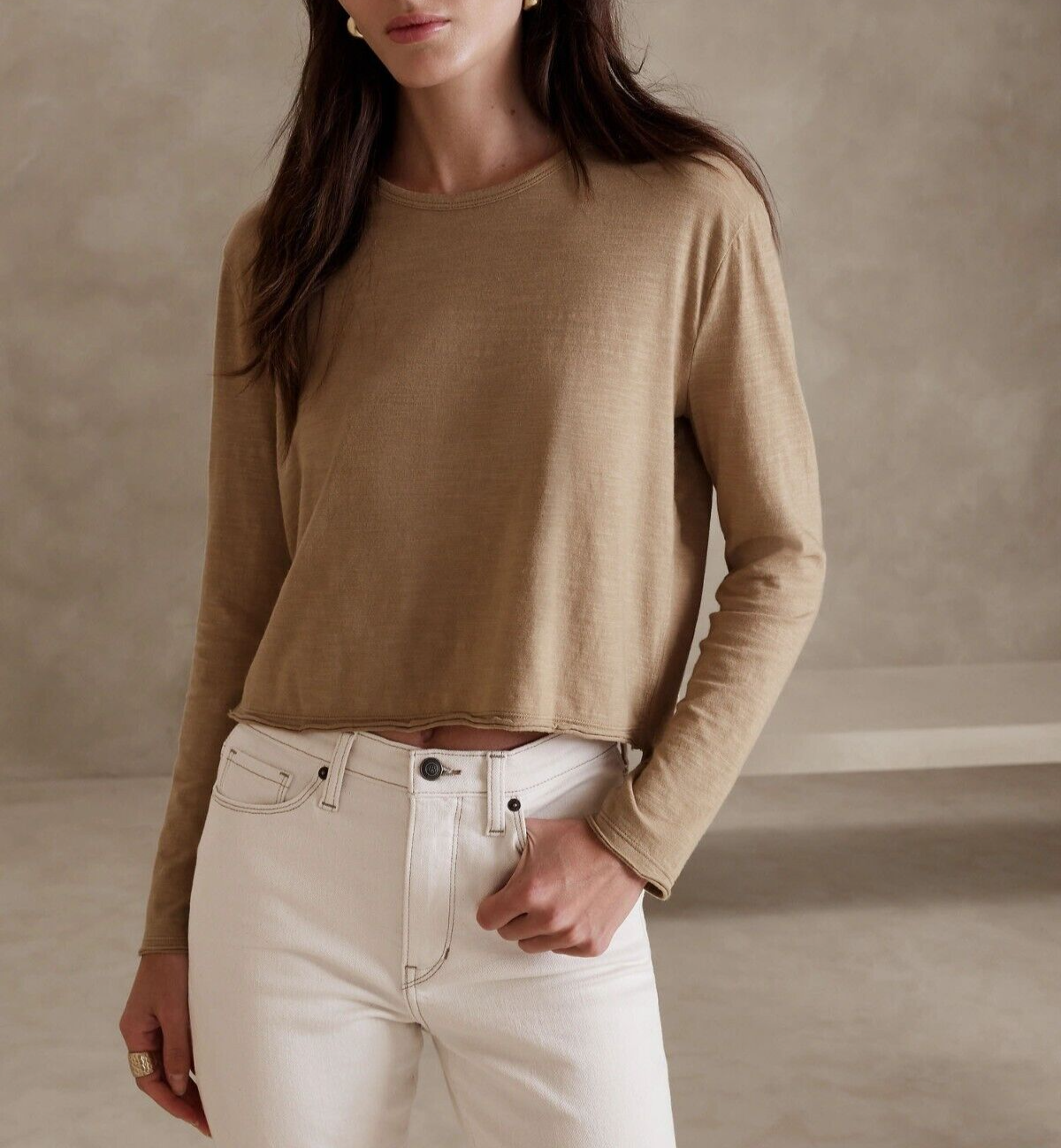 Футболка с длинным рукавом BANANA REPUBLIC Slub #817024