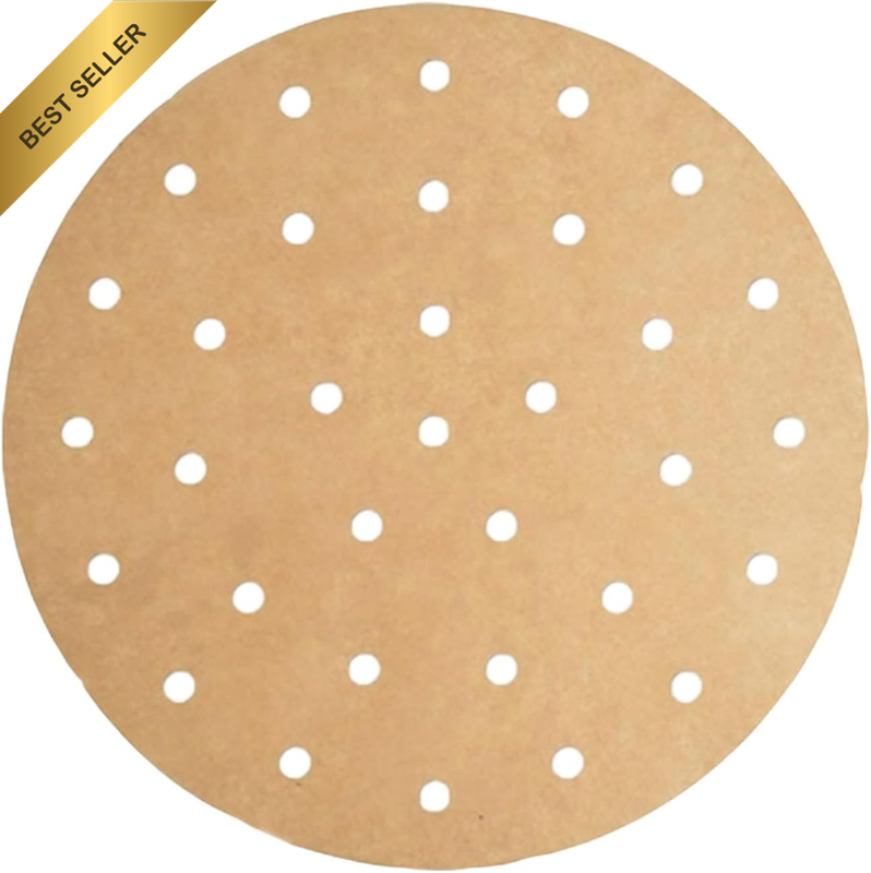 Perforated 20Cm Parchment Paper for Air Fryer Liners round Unbleached 100 Sheets