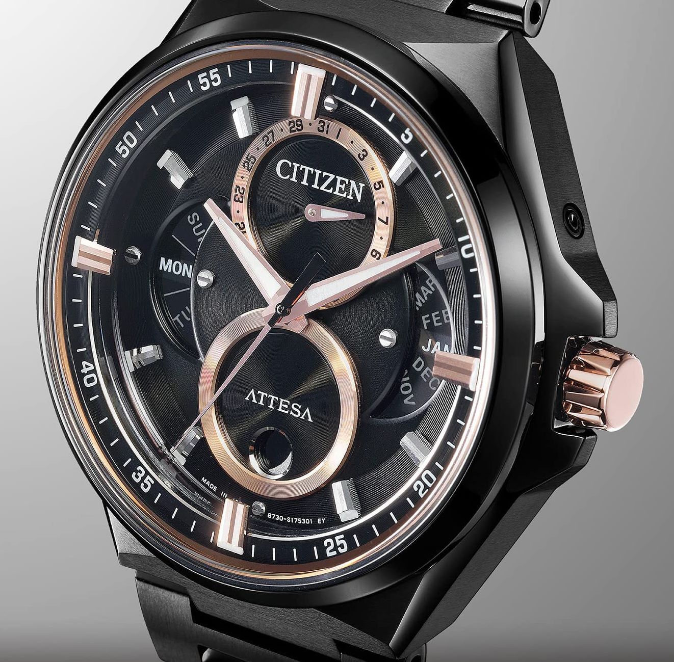 Pre-owned Citizen Brand-new  Attesa Triple Calendar Bu0065-64e Titanium Solar Men's Watch
