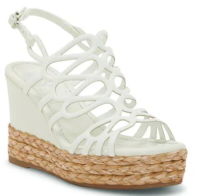 VINCE CAMUTO White Alize Espadrille Wedge SandalsSize 12