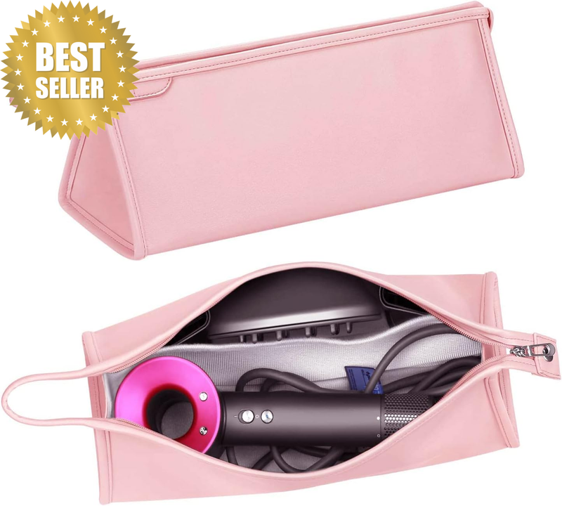 Pink Travel Case for Airwrap/Curling Iron, Portable Hair Dryer Carrying Bag Wate