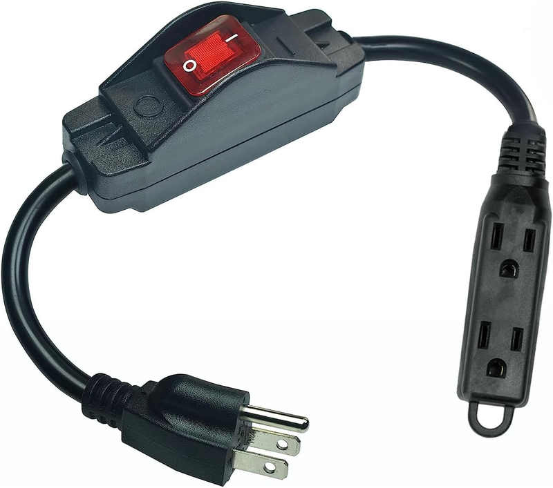 EP 6 Ft Inline Extension Cord with On-Off Switch, 16/3 SJTW Heavy Duty Short Ext