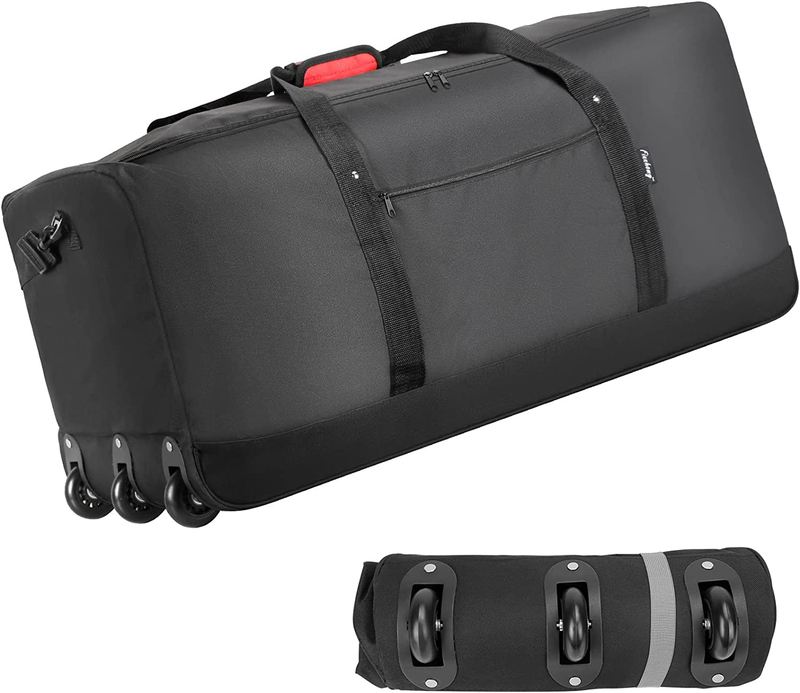 120L Foldable Rolling Duffel Bag with 3 Wheels Light Weight 