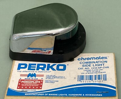 NEW GENUINE PERKO 1310-SP-CHR COMBO SIDE LIGHT CHROME PLATED ZINC W/ 12V BULB