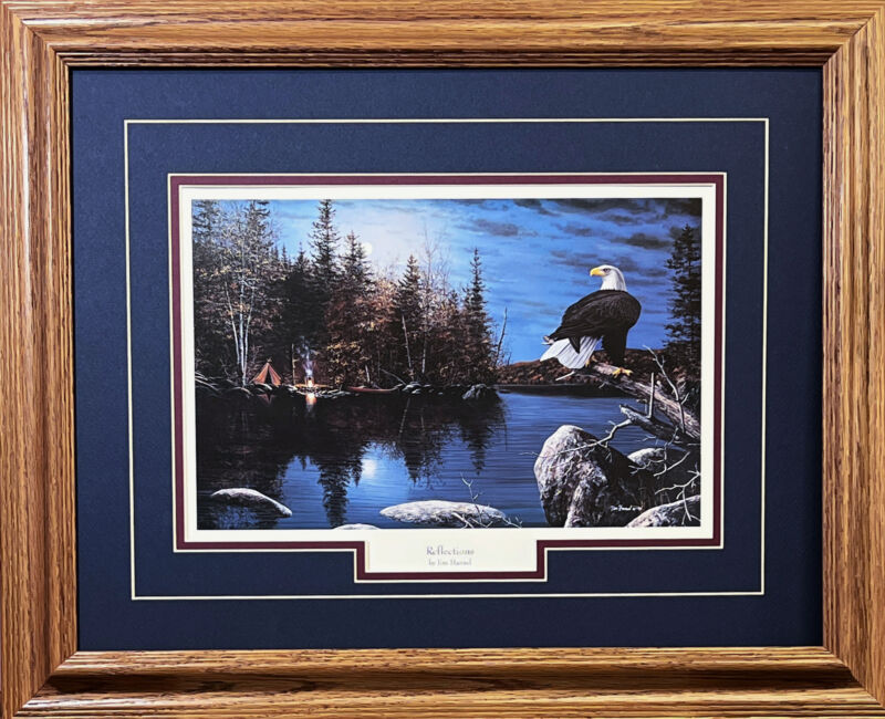 Jim Hansel Reflections- Framed - 21"x17" Framed Open Edition Eagle Art 