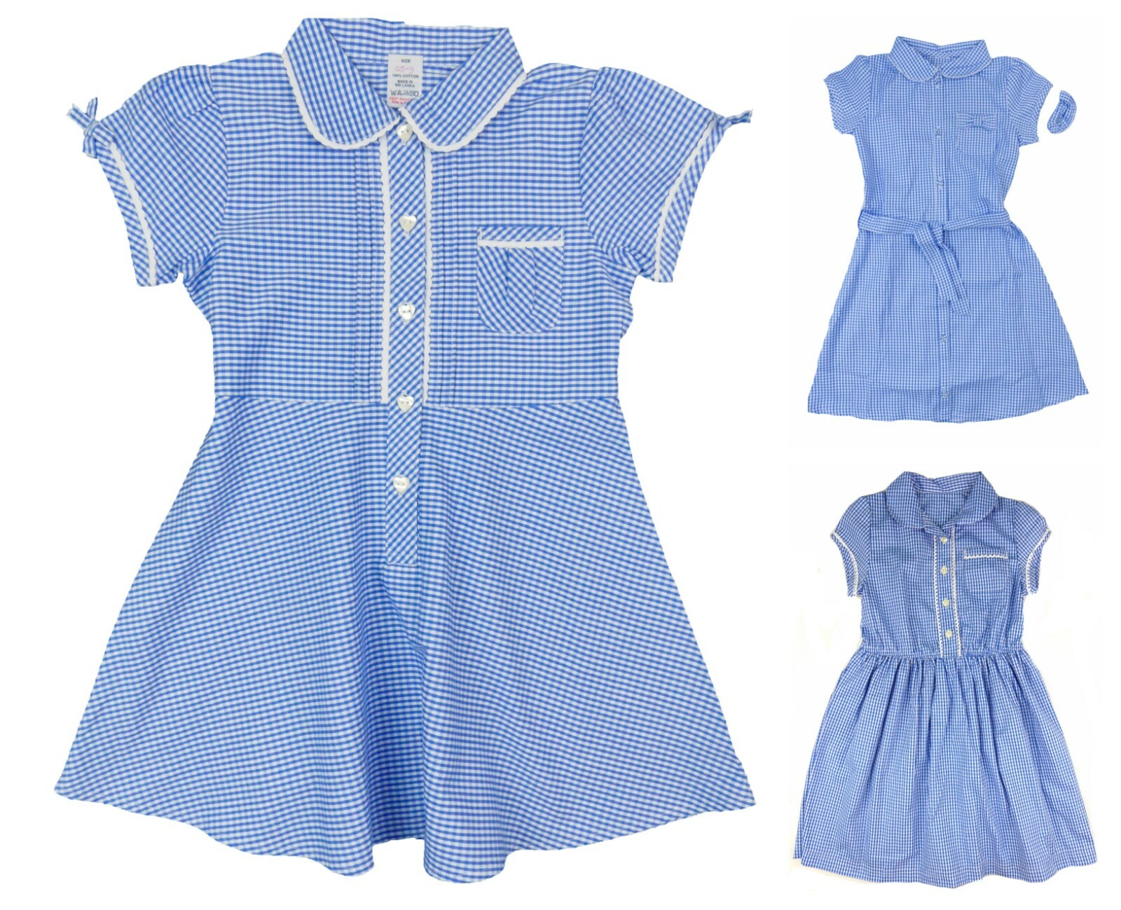 asda blue gingham school dress