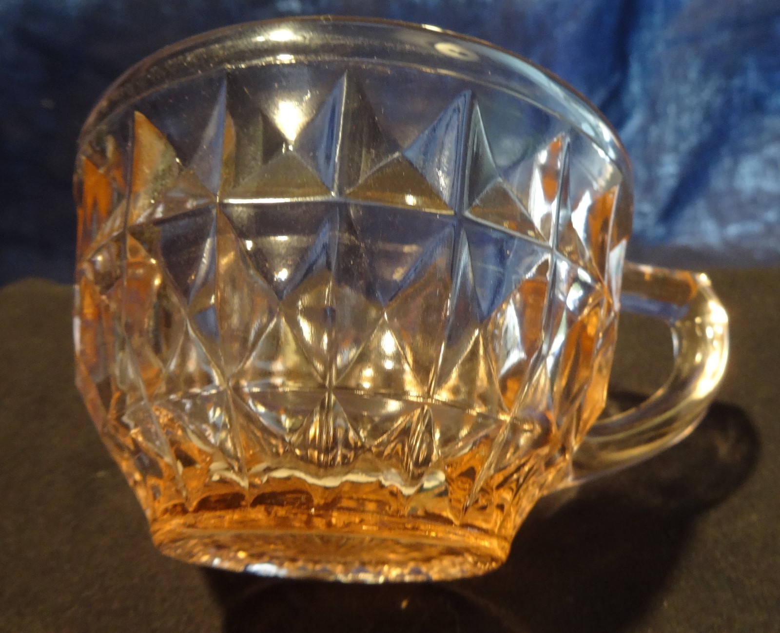 Glass Tea Cup Pink Windsor Diamondl