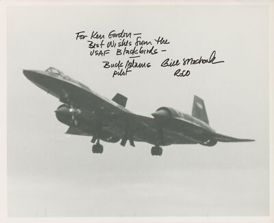 SR-71 Blackbird Pilots Harold ''Buck'' Adams & Bill Machorek Autographed 10 x 8