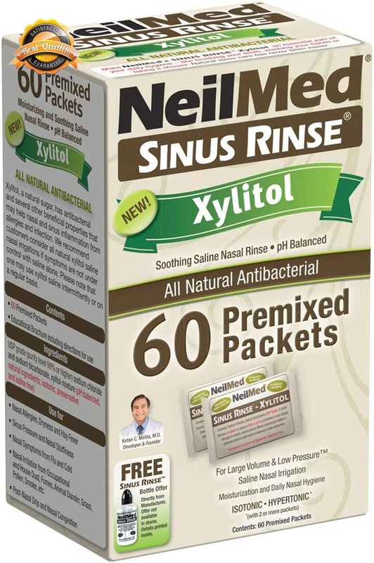 Sinus Rinse Premixed Packets Xylitol Nasal Wash Refill  Saline Kit 60ct
