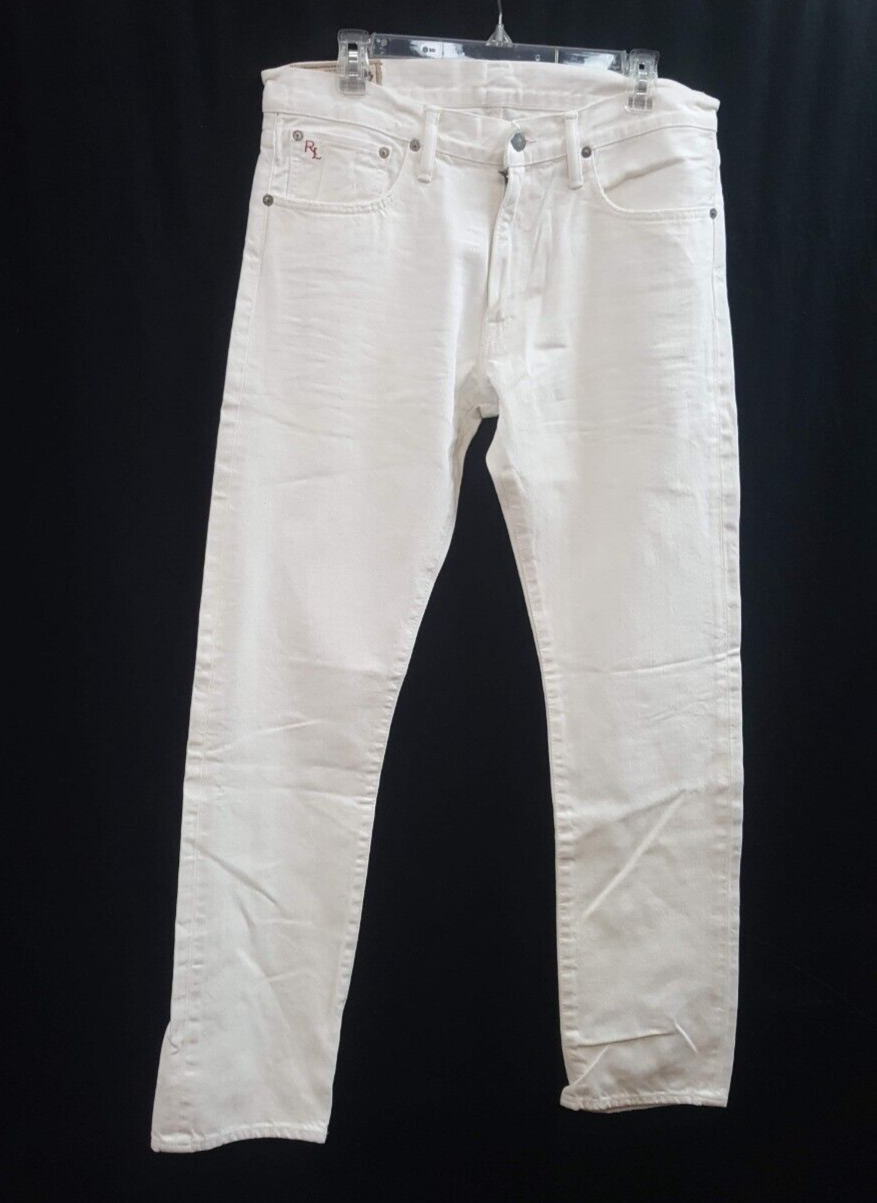 Мужские прямые джинсы Polo Ralph Lauren The Varick Slim, 5 карманов, Белый, 32 X 32