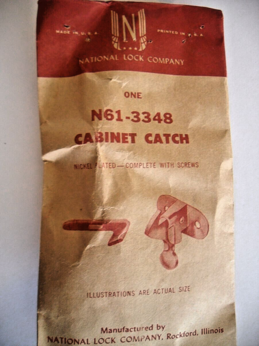 Vintage Nos Nickel Plated Spring Elbow Cabinet Door Catch AKA Rooster Latch