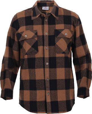 Rothco Plaid Flannel Shirt Brawny Buffalo Heavyweight Checkered Lumberjack Shirt