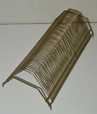 Vintage Aged MCM Golden Wire Metal 45 Records Vinyl Holder Display Stand RARE