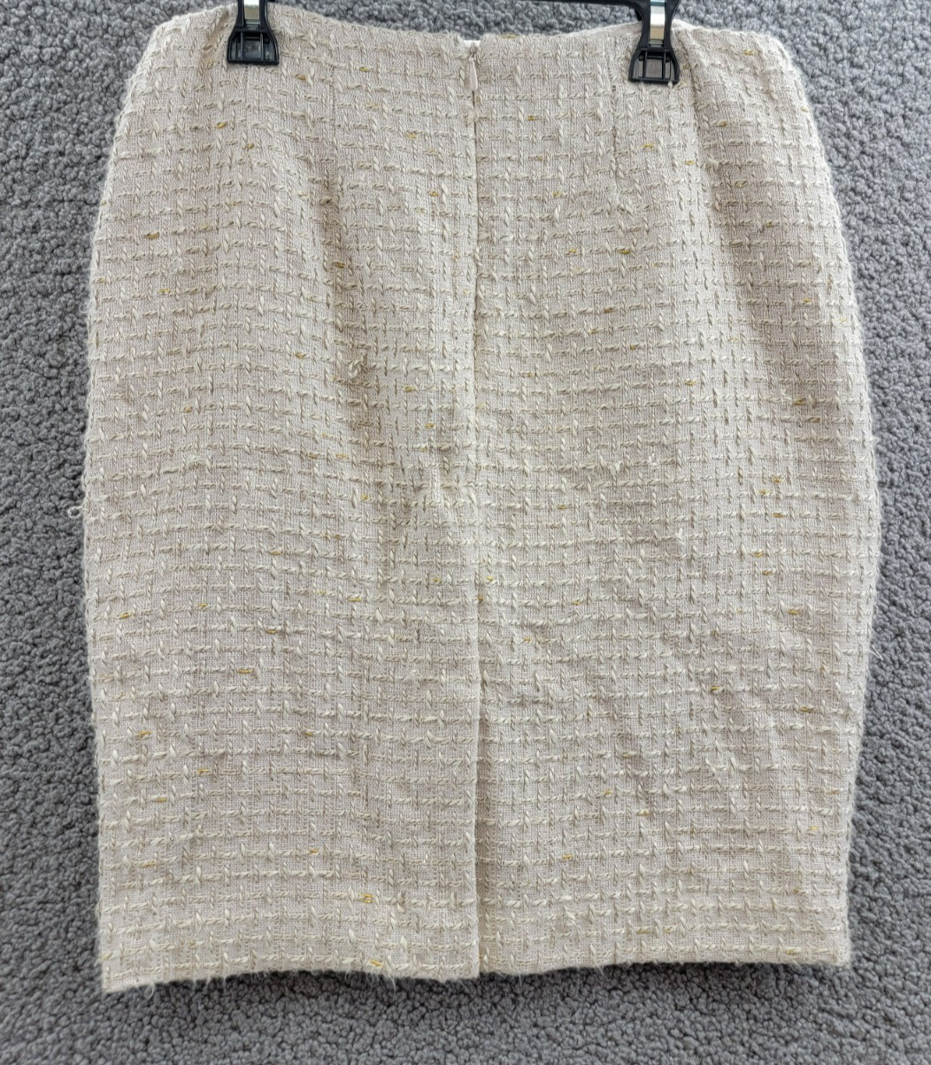 Calvin Klein Petite Tonal Tweed Pencil Skirt Women's 4P Nomad Multi Back Zip - Picture 10 of 16
