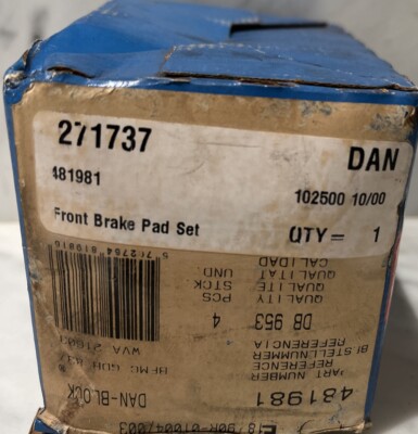 Roulands -- Front Disc Brake Pad Set -- #271737 -- NEW