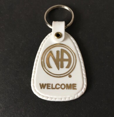 Vintage Keychain NA NARCOTICS ANONYMOUS WELCOME Key Ring Fob Just For Today