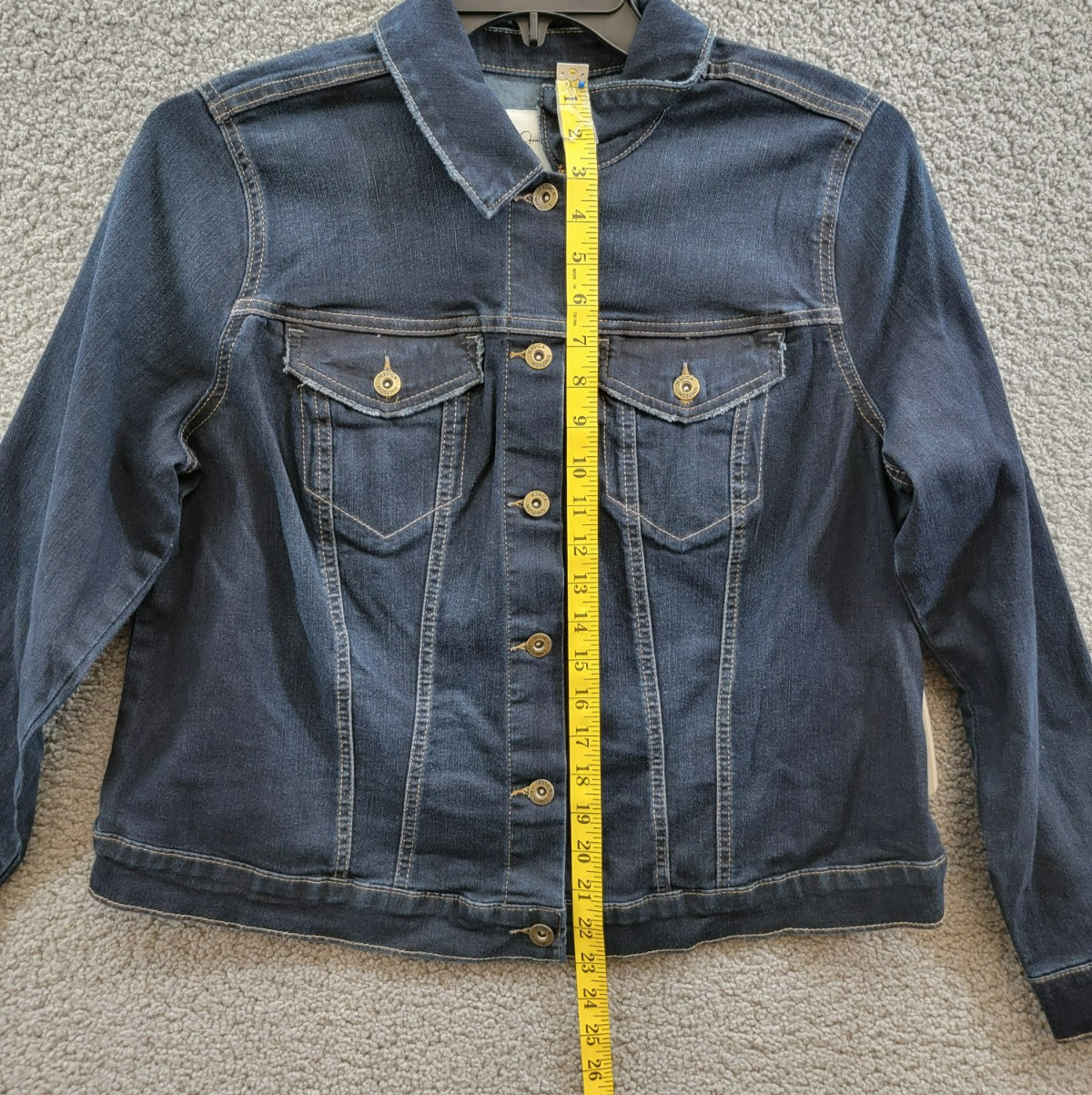Jessica Simpson Trendy Plus Size Pixie Long Sleeve Denim Jacket Women's 1X Sevy - Picture 7 of 19