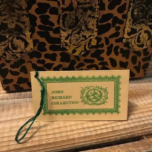 John Richard Collection Hand Painted Leather & Wood Box Brass Camel India Gold