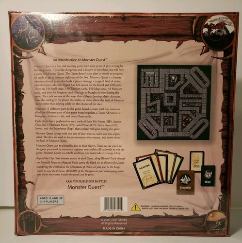 MONSTER QUEST Axel Games Factory Sealed - Fantasy Board Game - Brand New
