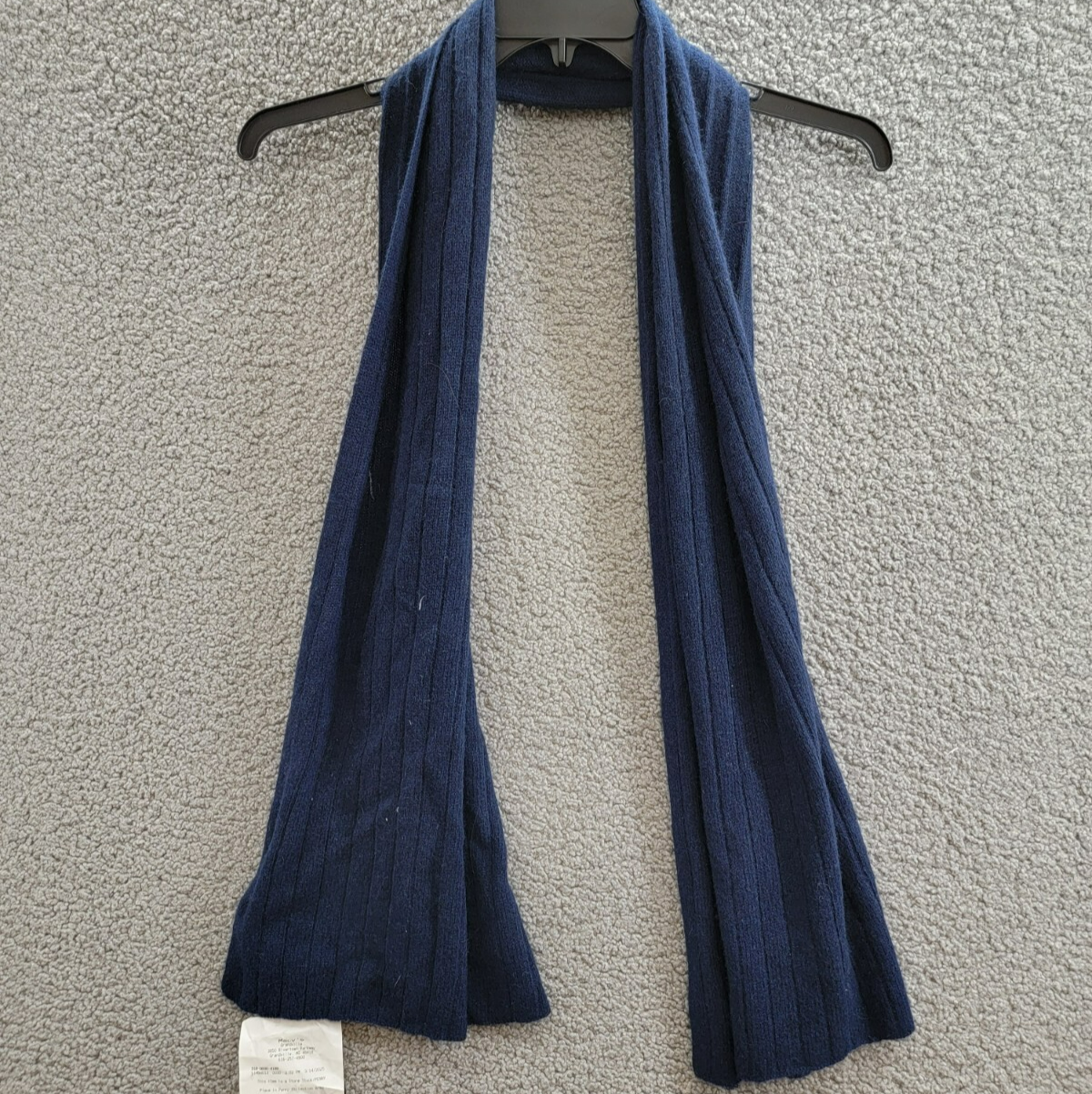 Charter Club Ribbed 100% Cashmere Scarf Women's One Size Navy - Picture 9 of 13