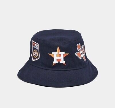 New Era MLB Houston Astros Bucket Hat Cap Navy 2017 WS Champions Patch Size L/XL