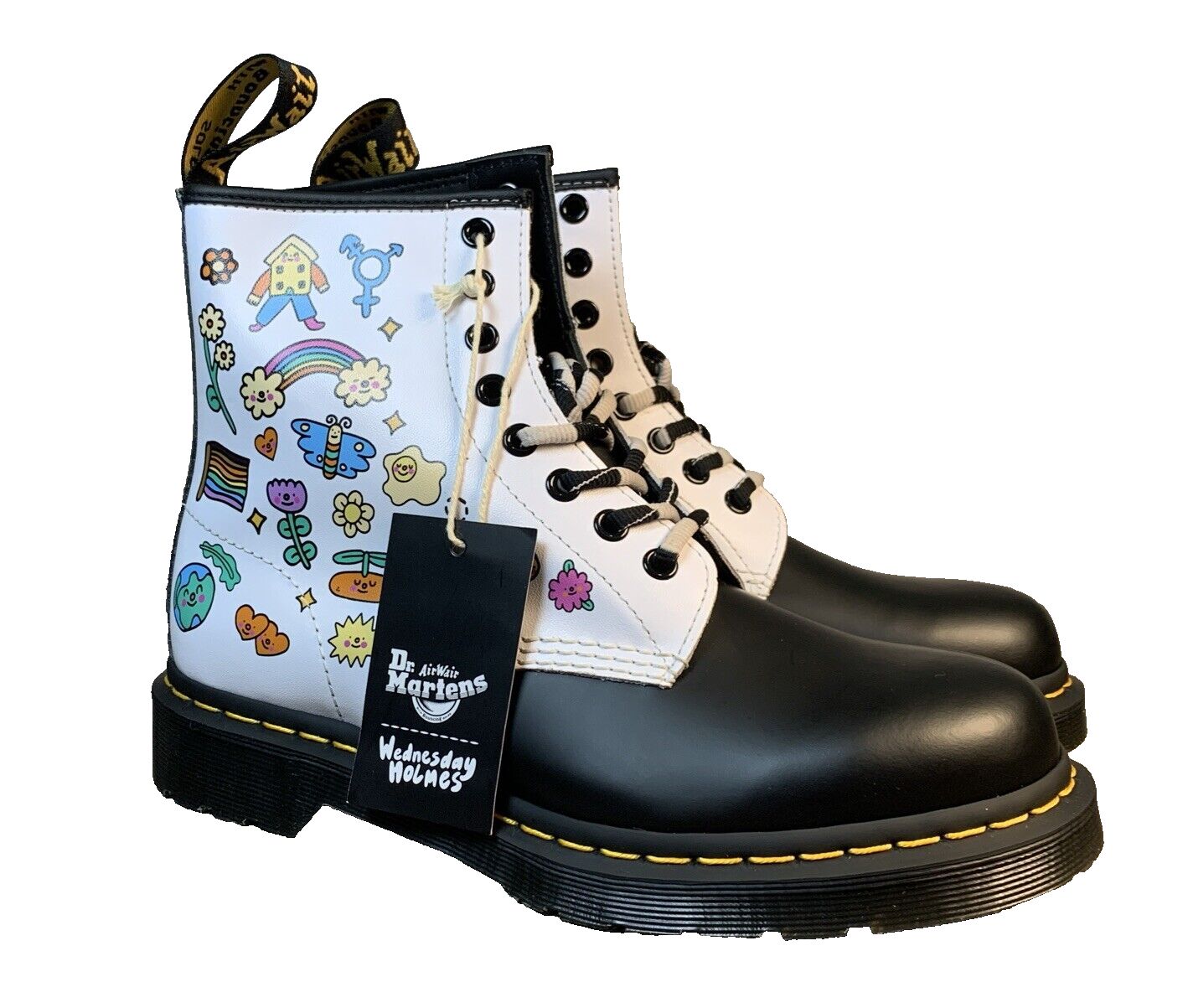 Dr. Martens 1460 Wednesday Holmes For Pride Leather Boots, Men’s 7, Women’s 8
