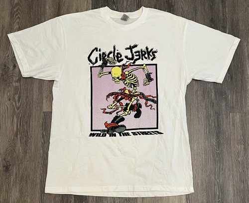 NEW Circle Jerks Size Large White Skeleton Skank Man World